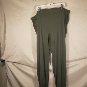 Lisa Rinna Collection Olive Green Stretch Pants - 2X